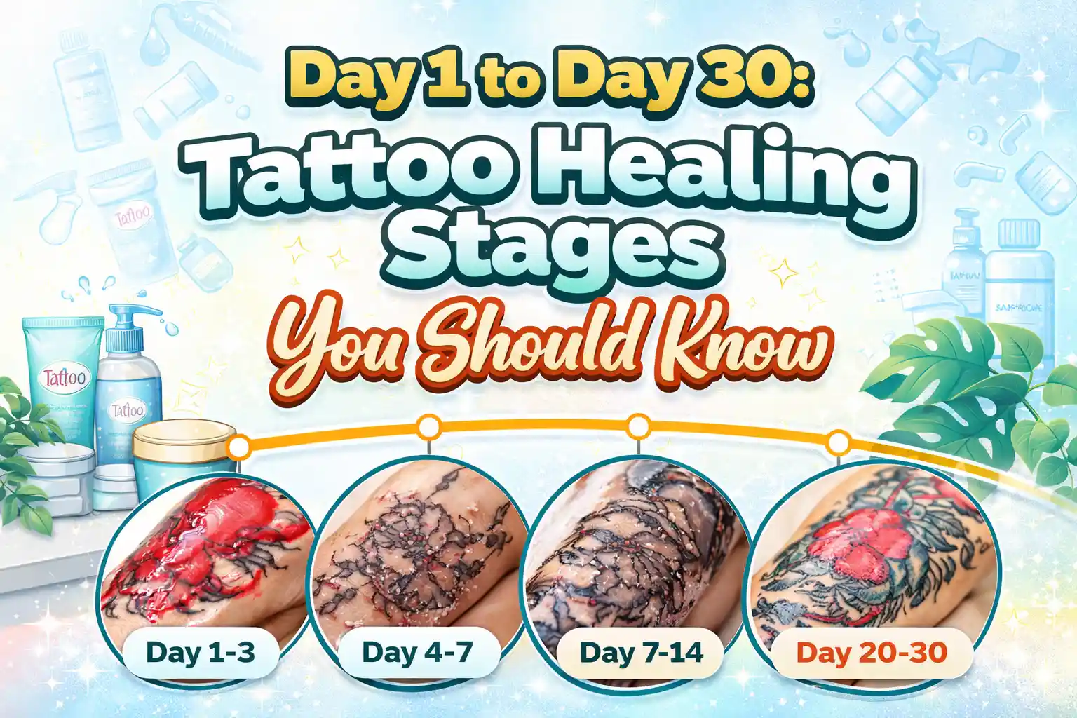 Day 1 to Day 30 Tattoo Healing Stages
